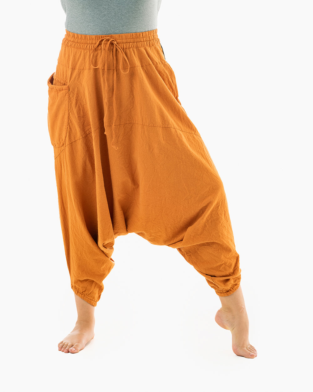 Buddha Pants Solid O.G. Harem Pants - Orange S
