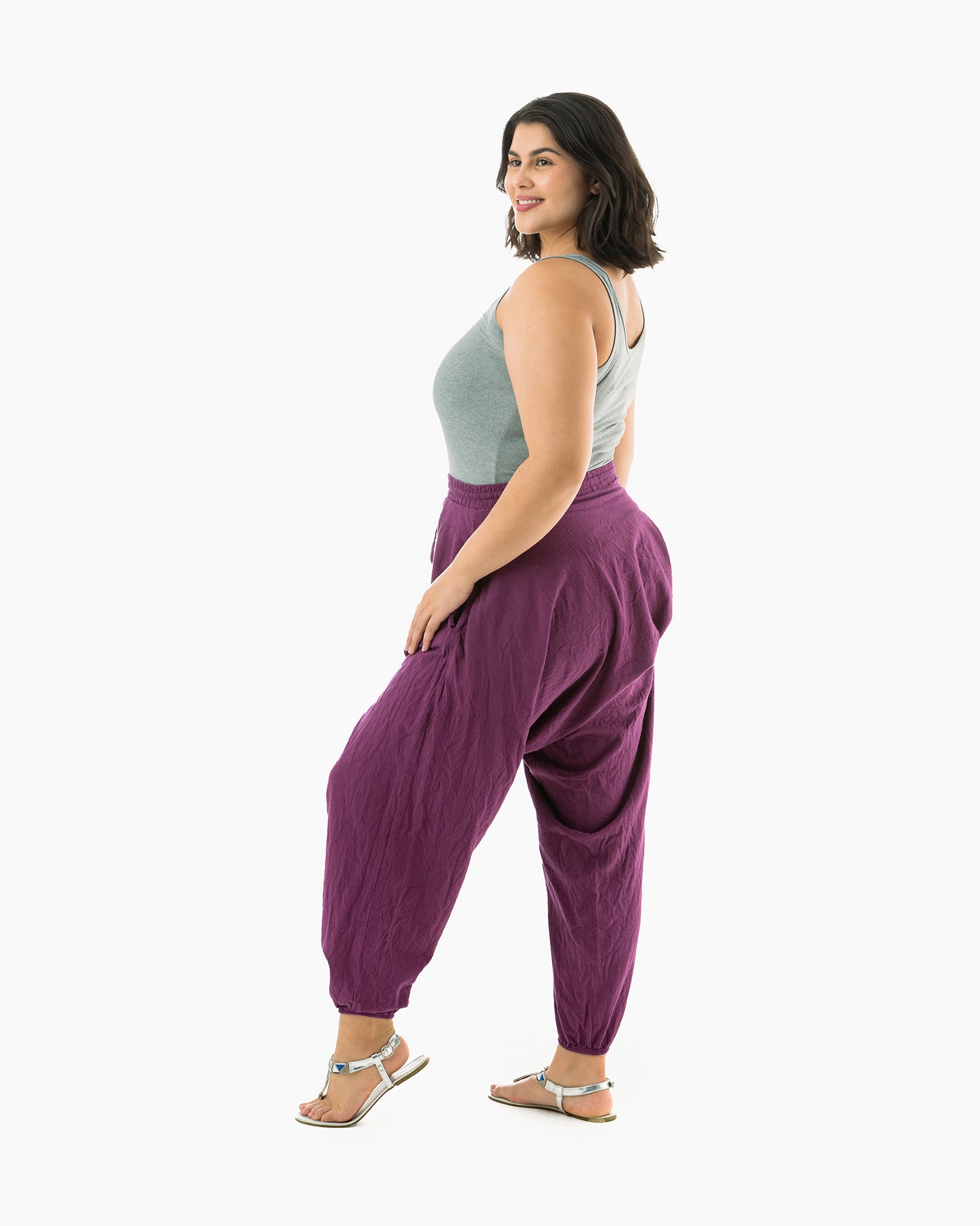 Buddha Pants Mahout Savannah Harem Pants - Purple XS