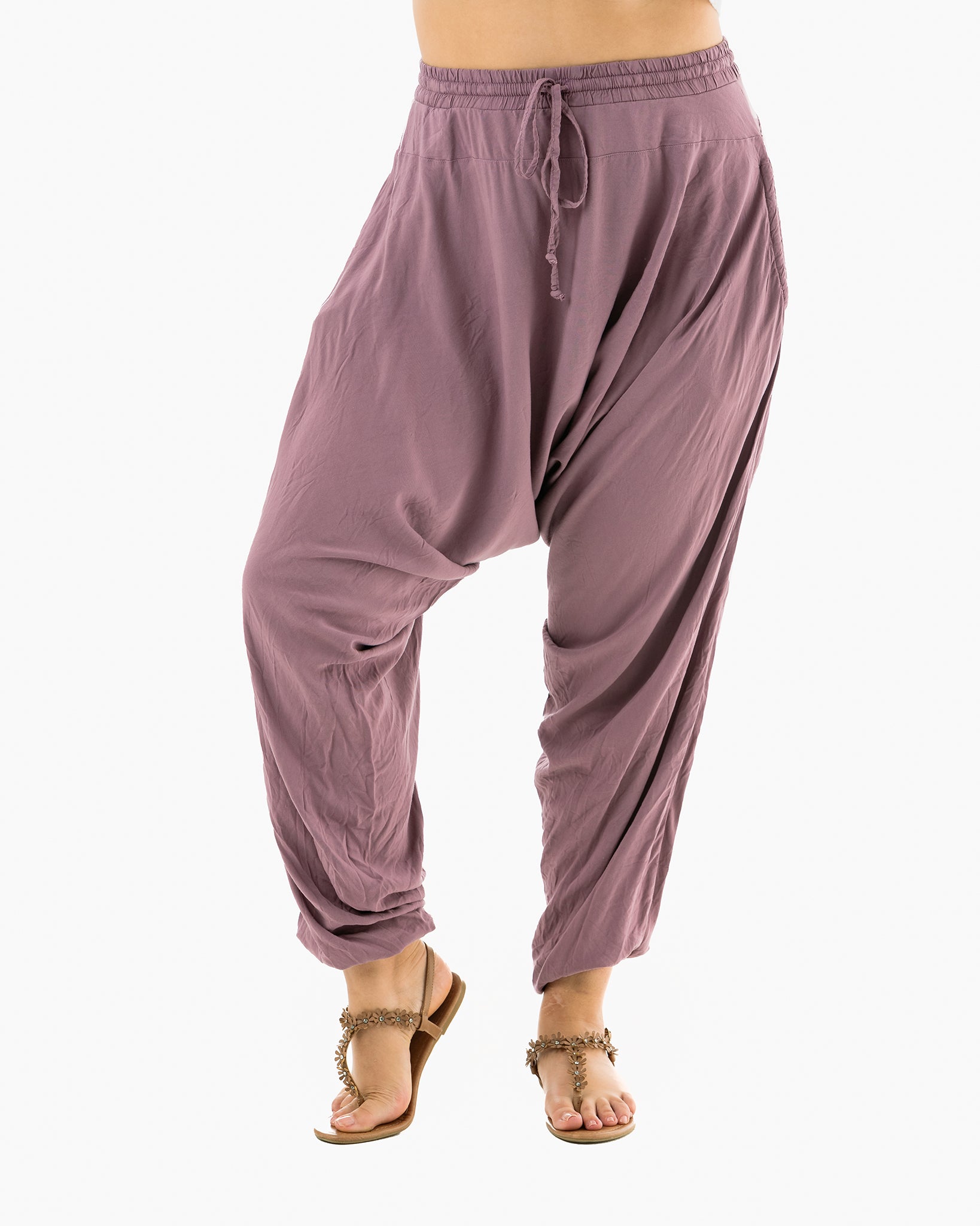 Purple Jersey Drop Crotch Baggy Pants - Saman Butik | Shop Online