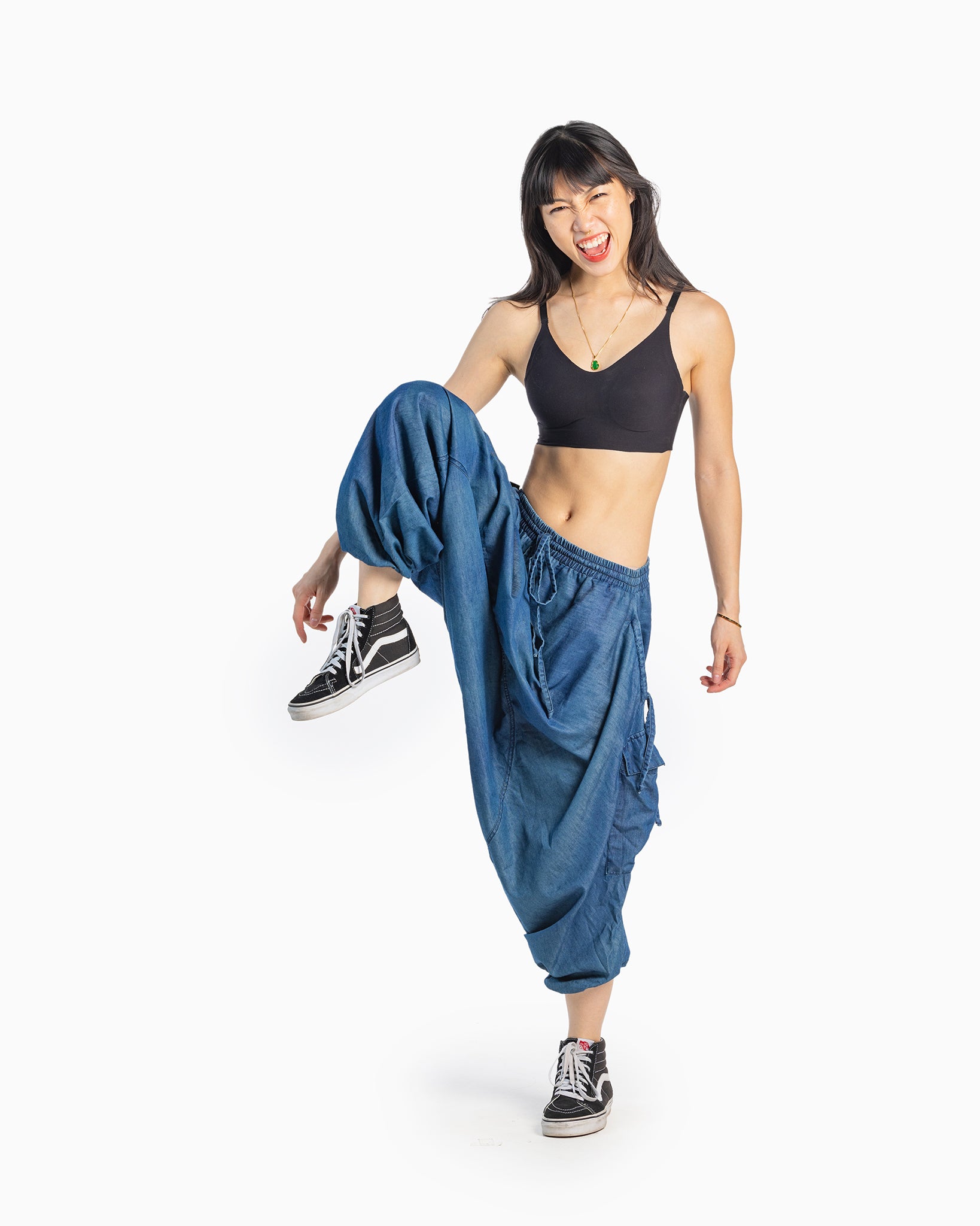 Zumba Wear Womens Blue Teal Cargo Gym Dance Pants Size Medium