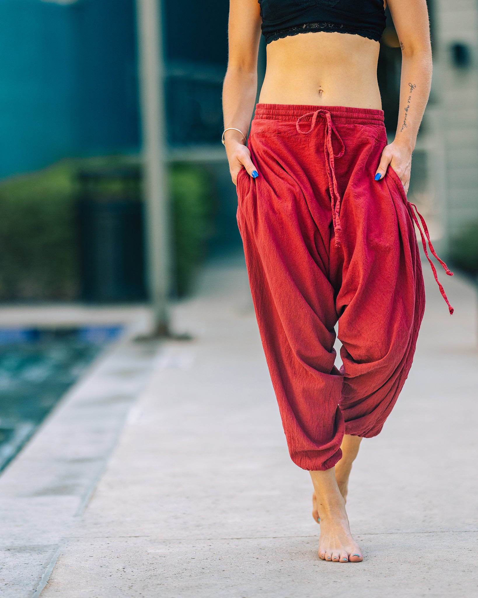 Organic yoga pants - Low Crotch Yoga & Meditation Pants