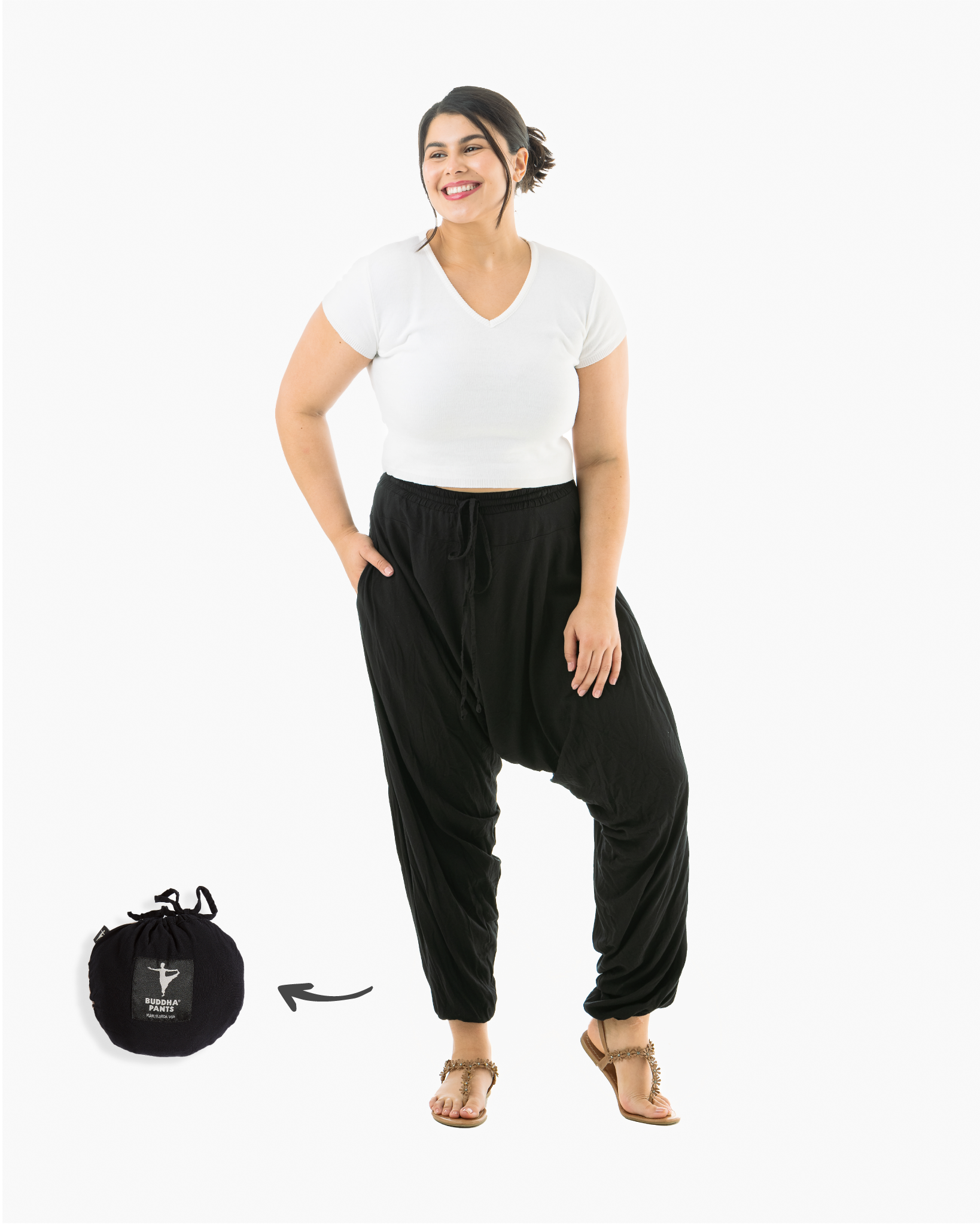 Black Boho Pants for Women Flowy Yoga Pants Small to Plus Sizes